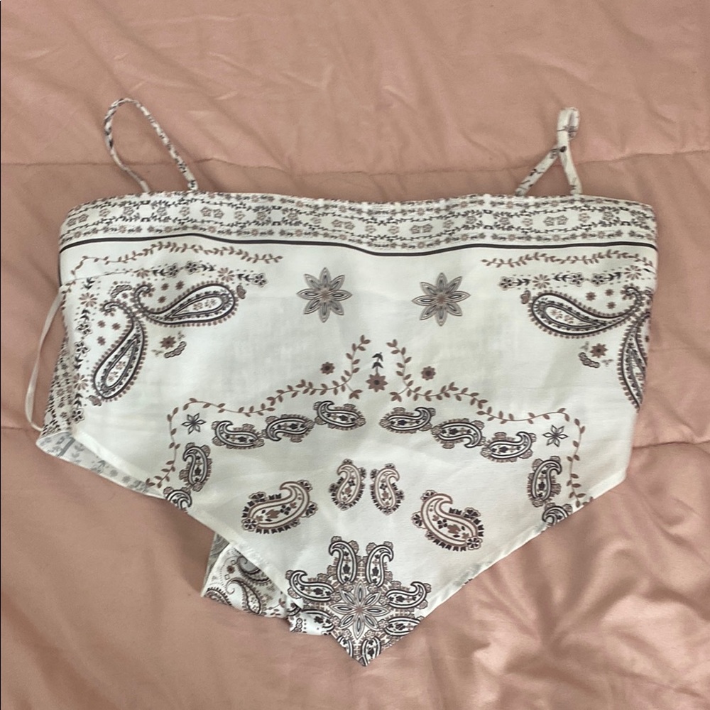 Cream and Black Paisley Bandeau Intimate